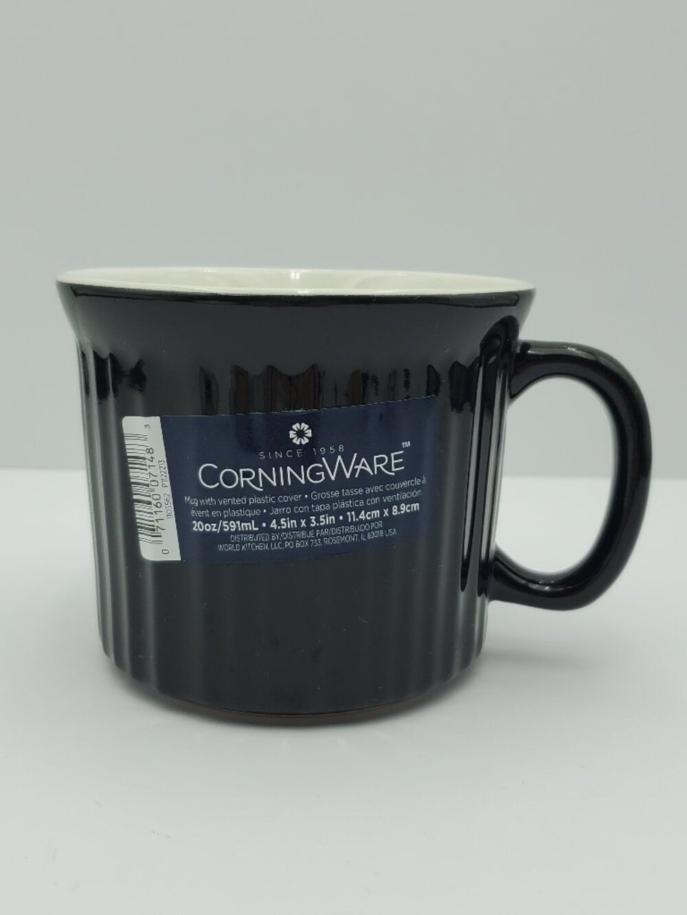 Corningware Black Meal Mug Corning Black Ribbed Soup Mug